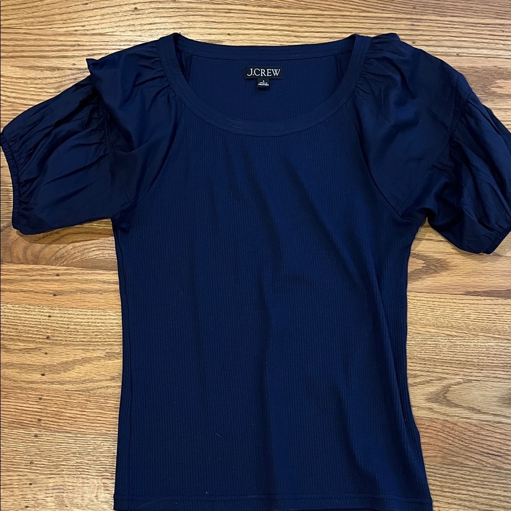 J. Crew Dark Blue Short Sleeve Top